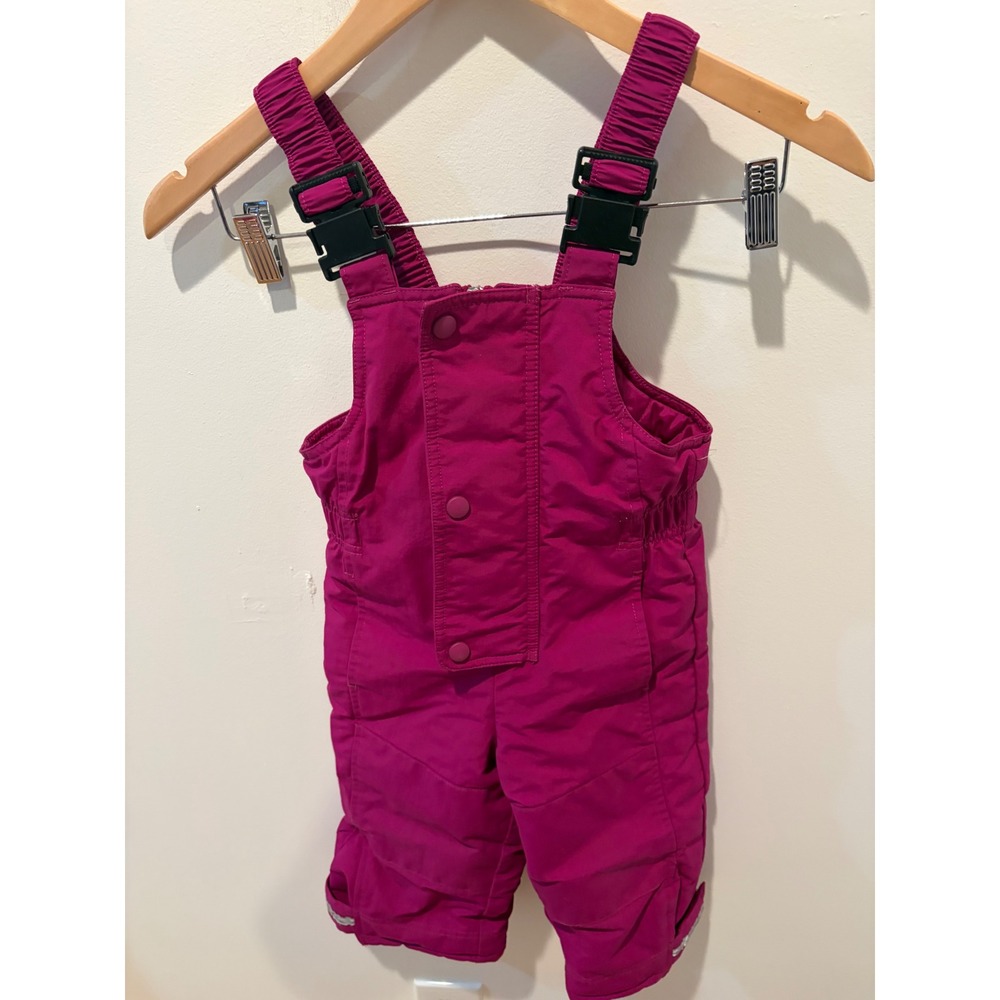 Hanna Andersson Outdoor Magenta Pink Snow Bib Overalls Toddler Size 90